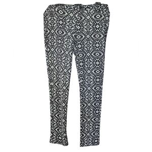 Savage Art Stretch- Stylish Black and White Patterned Women's Pants Size XL